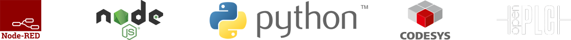 Node-red, NodeJS, Python, CODESYS, OpenPLC
